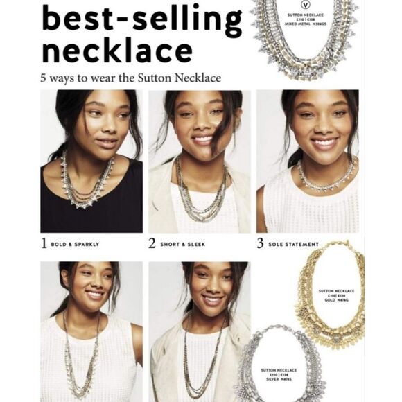 Stella & Dot Silver Sutton 5-in-1 Statement Necklace - Picture 9 of 10